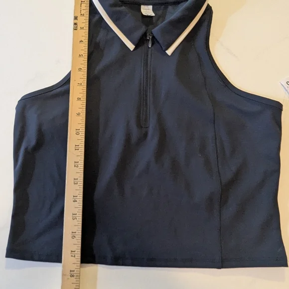Old Navy Powersoft Go Dry Blue Sleeveless Collared Athletic Top, Size L, NWT